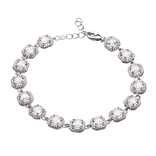 Luxuriöses versilbertes Armband mit Zirkonia-Steinen und Kristallen – Nads Luxuriöses versilbertes Armband mit Zirkonia-Steinen und Kristallen – Nads von Bello London