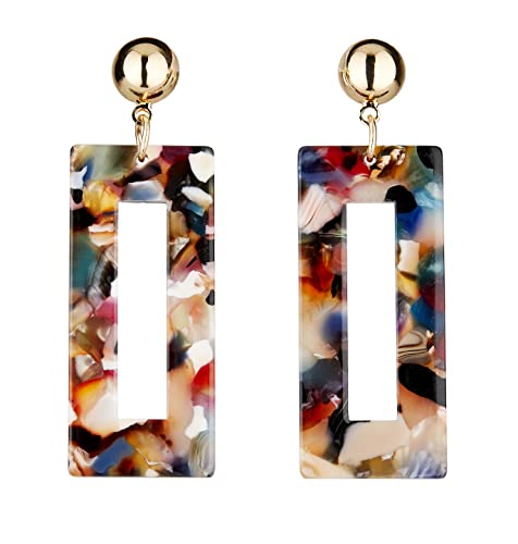 Ohrclips Vergoldet Ohrring mit mehrfarbigem Acryl - Eada M von Bello London von Bello London