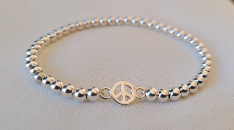 Kugelarmband Peace 925 Silber von Belloarmband