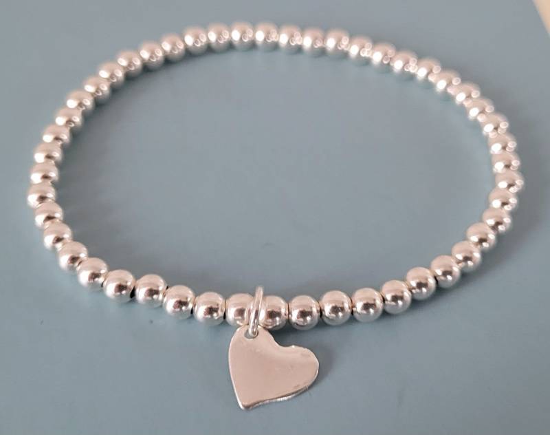 Kugelarmband Schräges Herz 925 Silber von Belloarmband