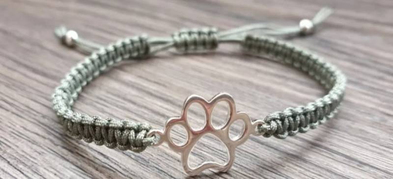 Makraméearmband Pfote 925 Silber von Belloarmband