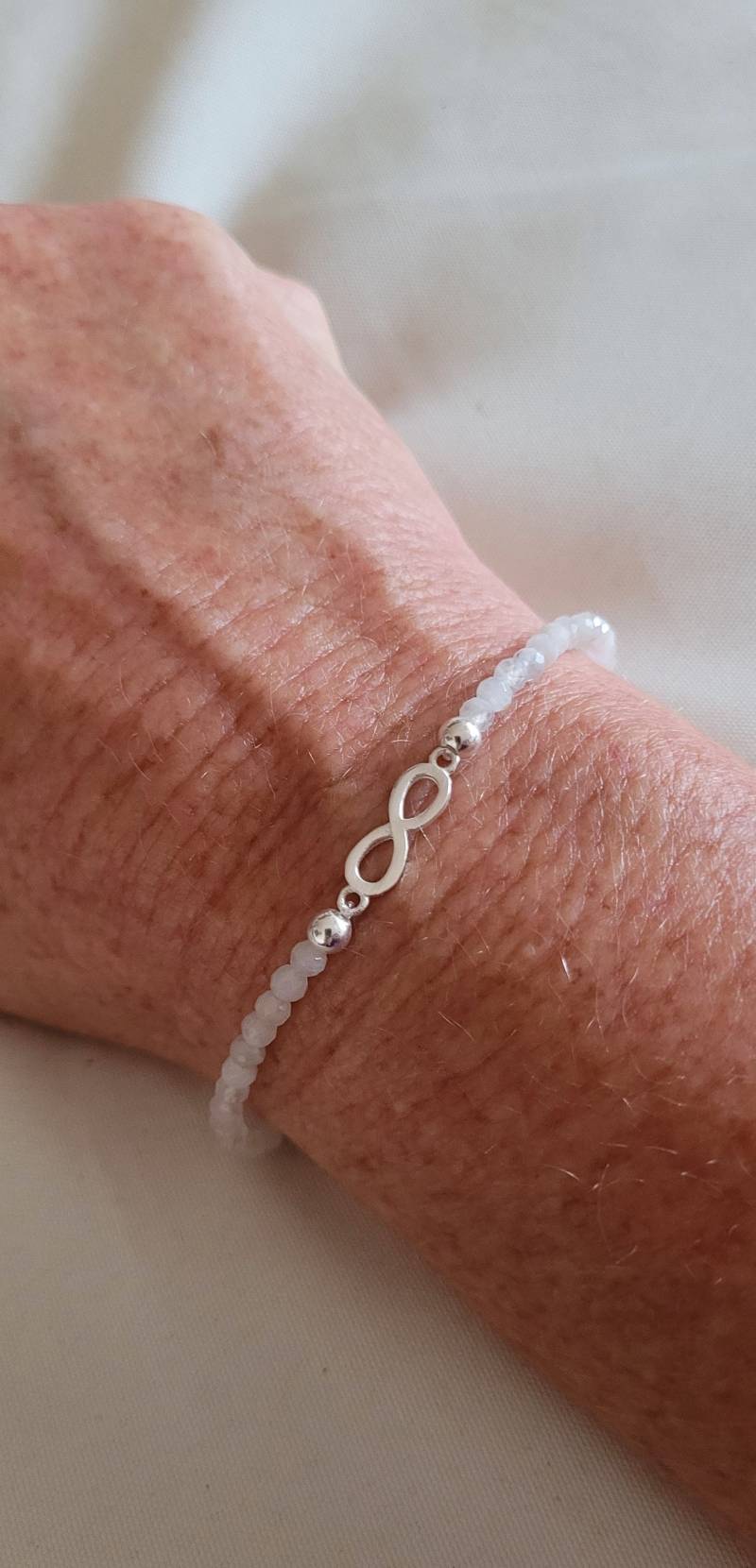 Mondsteinarmband Infinity 925 Silber von Belloarmband