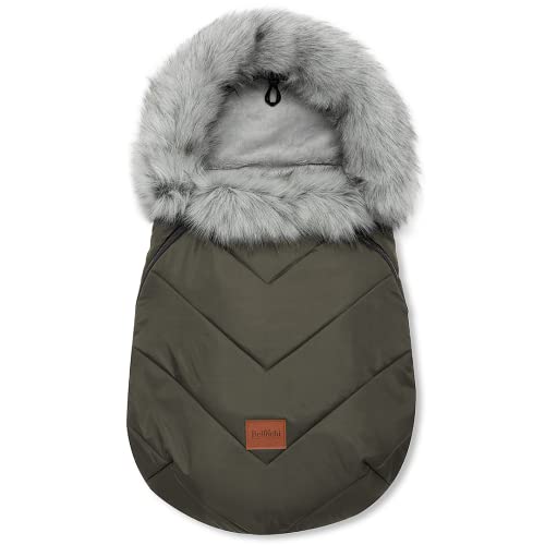 Bellochi Fußsack Kinderwagen Winter Universal Fußsack Buggy Winter - Kuschelig Warme Wintersack Kinderwagen mit Reißverschluss und Pelz (X - Khaki) von Bellochi Growing in style