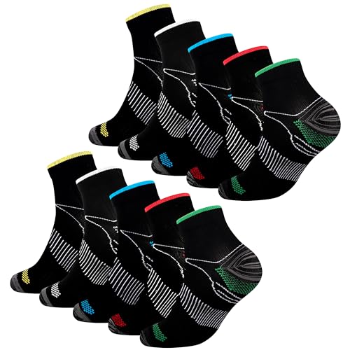 Belloxis 10 Paar Kompressionssocken Damen Kompressionssocken Herren Compression Socks Laufsocken Damen 39-42 Compression Socks Plantarfasziitis Socken Stützstrümpfe Sportknöchelsocken von Belloxis