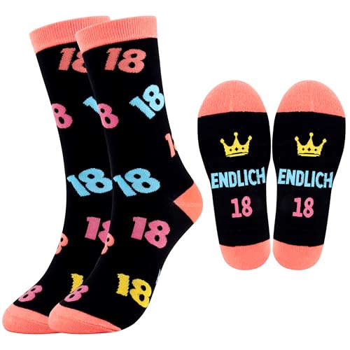 Belloxis 18. Geburtstag Mädchen 18 Geburtstag Geschenk Socken Damen 39-42 Geschenke für Schwester Beste Freundin Geschenke zum 18 Geburtstag Mädchen von Belloxis