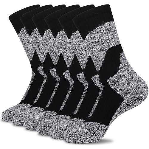 Belloxis 6 Paare Wandersocken Herren 43-46 Socken Herren 43-46 Tennissocken Herren 43-46 Arbeitssocken Herren 43-46 Sportsocken Laufsocken Mit Dicke Frotteesohle Fahrradsocken Trekkingsocken von Belloxis