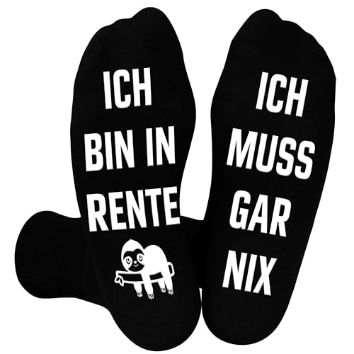 Belloxis Rentner Geschenk Mann Socken Herren 43-46 Abschiedsgeschenk Kollegen Rente Ruhestand Geschenk Abschied Kollegin Renteneintritt Geschenk Männer Geschenke für Papa Opa Stoppersocken Herren von Belloxis