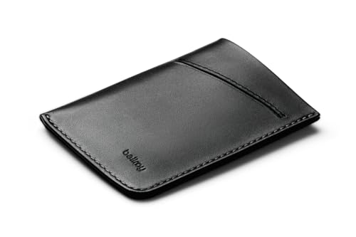 Bellroy Card Sleeve (Premium-Leder-Kartenetui oder minimalistisches Portemonnaie, für 2–8 Karten oder Visitenkarten, Aufbewahrung für gefaltete Banknoten) - Black von Bellroy