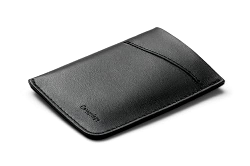 Bellroy Card Sleeve (Premium-Leder-Kartenetui oder minimalistisches Portemonnaie, für 2–8 Karten oder Visitenkarten, Aufbewahrung für gefaltete Banknoten) - BlackAsh von Bellroy