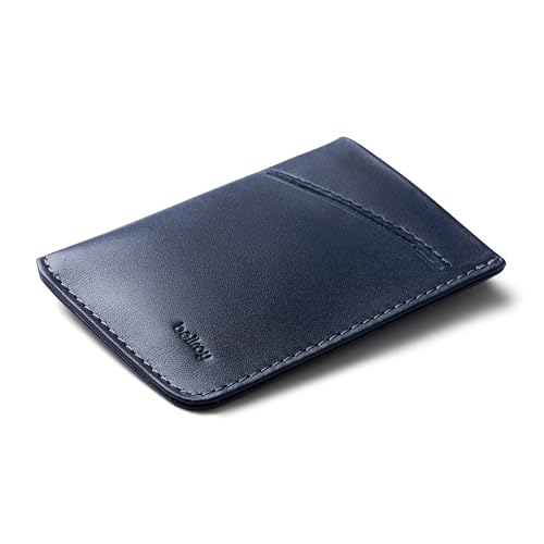 Bellroy Card Sleeve (Premium-Leder-Kartenetui oder minimalistisches Portemonnaie, für 2–8 Karten oder Visitenkarten, Aufbewahrung für gefaltete Banknoten) - Navy von Bellroy