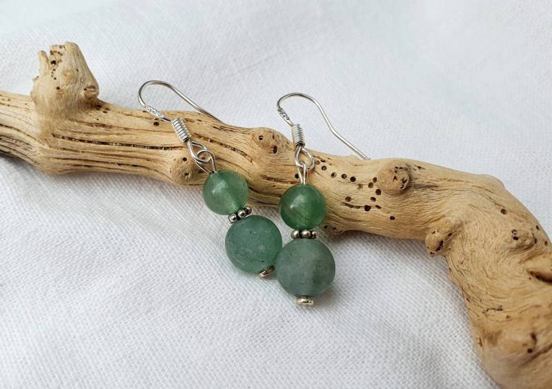Aventurin Silber Ohrringe Mariagreen-Kollektion925 Silbermut Und Optimismus Geschenk, Stein von BellsGioielli