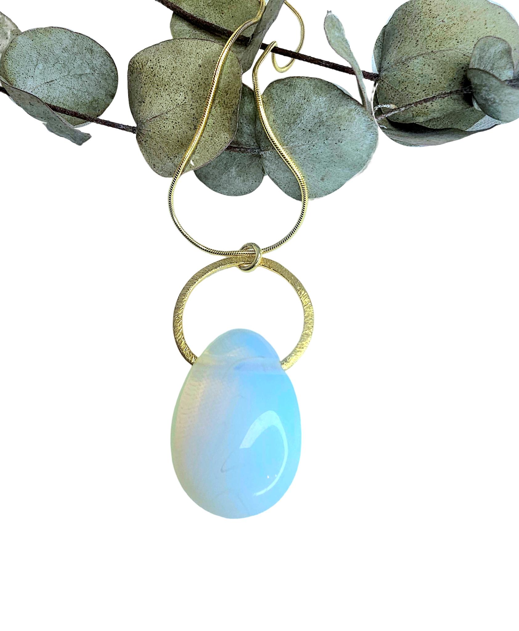 Handgefertigte Schillernde Opalglas Kette in Vergoldetem Silber, Silber Schmuck, Geschenk Für Sie, Handmade Unikat Schmuck, Weihnachtsgeschenk von BellsGioielli