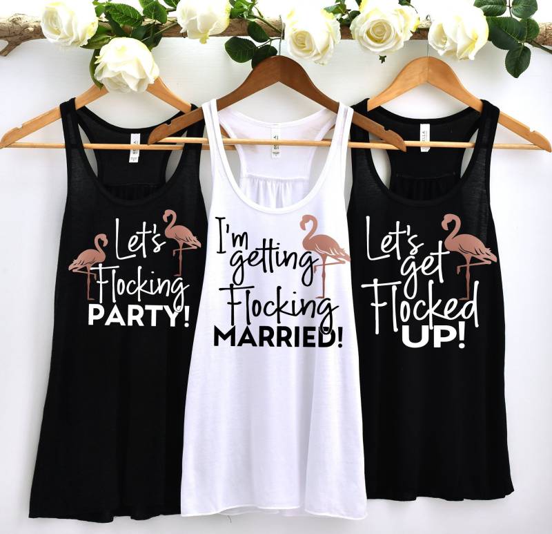 Flamingo Bachelorette, Flowy Tank Top, Junggesellinnenabschied Shirts, Ich Beflocke Heirate, Lass Uns Beflockt Werden, Beflocken Flamingo Bachelorette, Flowy Tank Top, Junggesellinnenabschied Shirts, Ich Beflocke Heirate, Lass Uns Beflockt Werden, Beflocken von BellsandBalloons