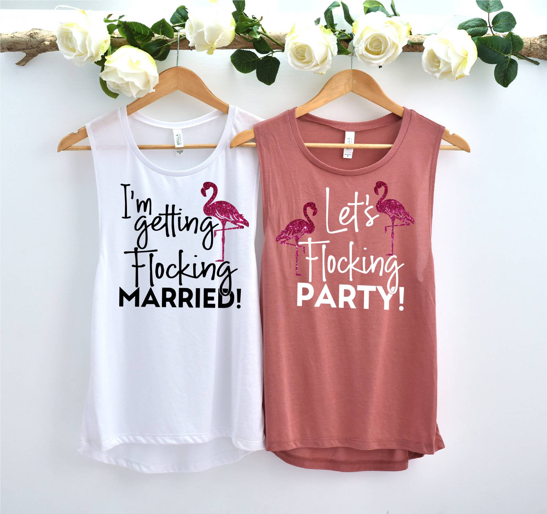 Flamingo Junggesellinnenabschied Shirts, Brautdusche Tanks von BellsandBalloons