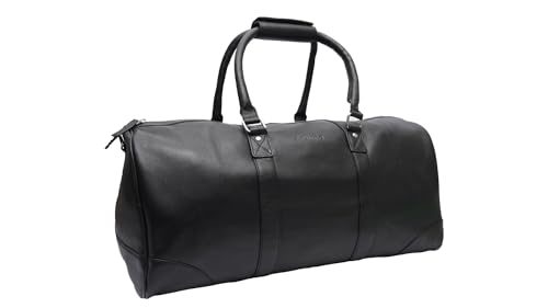 Belluto Weekender Alpy Leder Reisetasche Damen und Herren - Funktionell Reisetasche aus Leder - Hochwertige Weekender - Schwarz von Belluto