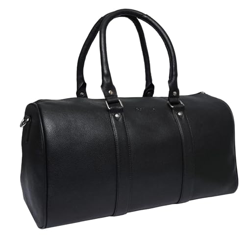 Belluto Weekender Dolomity Leder Reisetasche Damen und Herren - Funktionell Reisetasche aus Leder - Hochwertige Weekender - Schwarz von Belluto