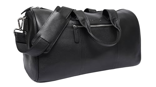 Belluto Weekender Sasso Leder Reisetasche Damen und Herren - Funktionell Reisetasche aus Leder - Hochwertige Weekender - Schwarz Belluto Weekender Sasso Leder Reisetasche Damen und Herren - Funktionell Reisetasche aus Leder - Hochwertige Weekender - Schwarz von Belluto