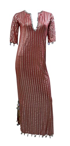 Belly Dance (Rot X Silber Nancy Stretchy Kleid Galabeya Kostüm Baladi Saidi von Belly Dance