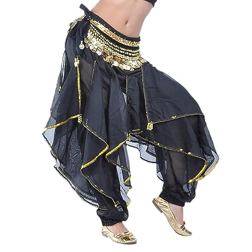 BellyLady Bauchtanz-Haremshose, Tribal-Hose, arabisch, Halloween, Schwarz von BellyLady