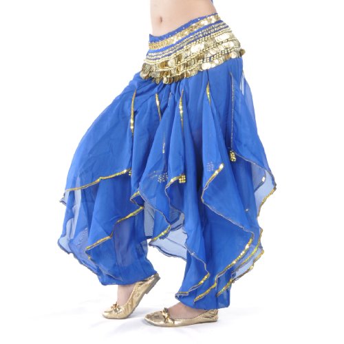 BellyLady Belly Dance Harem Pants Tribal Chiffon Hose, Valentinstag-Geschenk-Idee - Marineblau von BellyLady