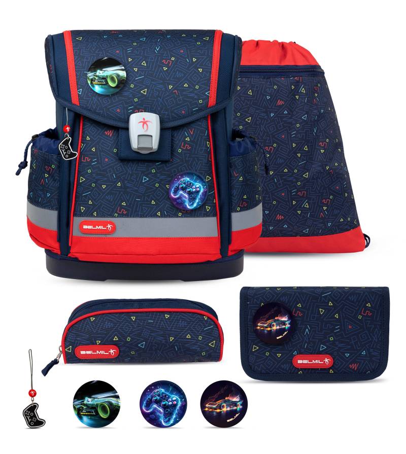 Belmil - Belmil Classy Plus Schulranzen Set 5-teilig mit Brustgurt - Gamer Koffer24 von Belmil