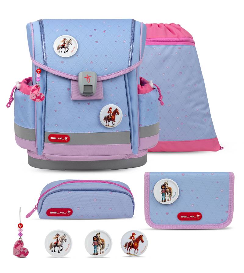 Belmil - Belmil Classy Plus Schulranzen Set 5-teilig mit Brustgurt - Lavender Koffer24 von Belmil