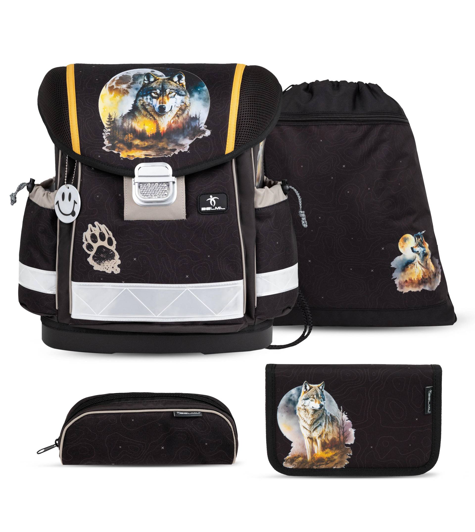 Belmil - Belmil Classy Schulranzen Set 4-teilig mit Brustgurt - Moonless Night Koffer24 von Belmil