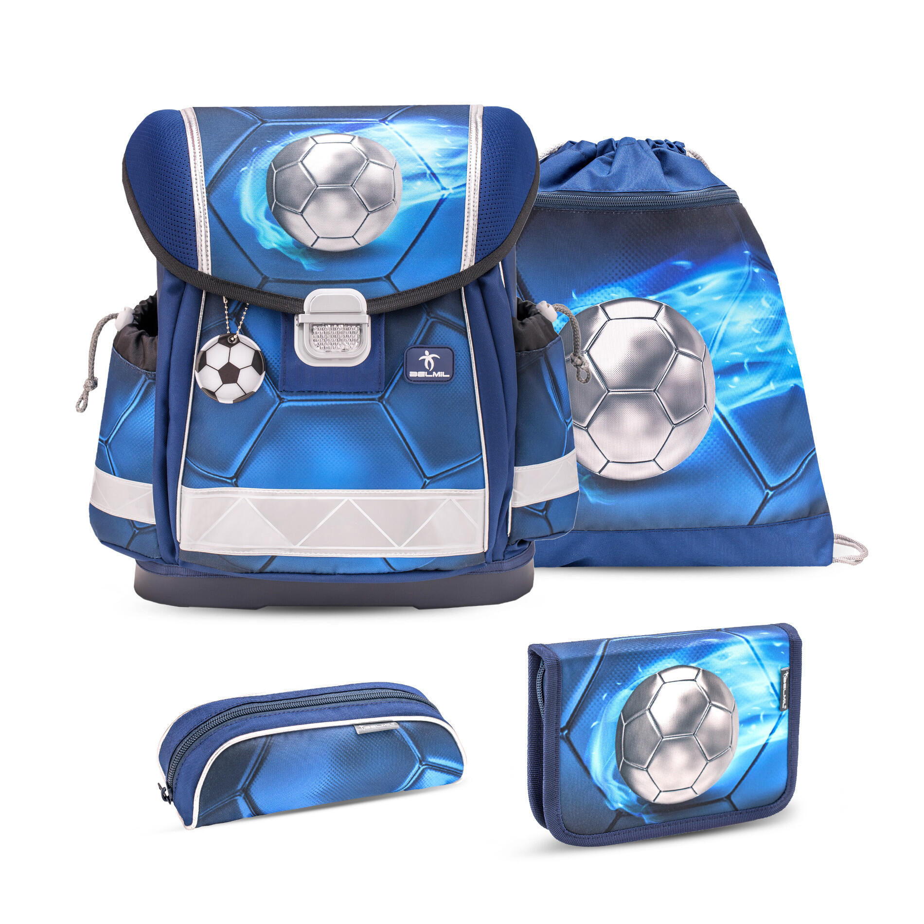 Belmil - Belmil Classy ergonomisches Schulranzenset 4tlg. - Football 4 Koffer24 von Belmil