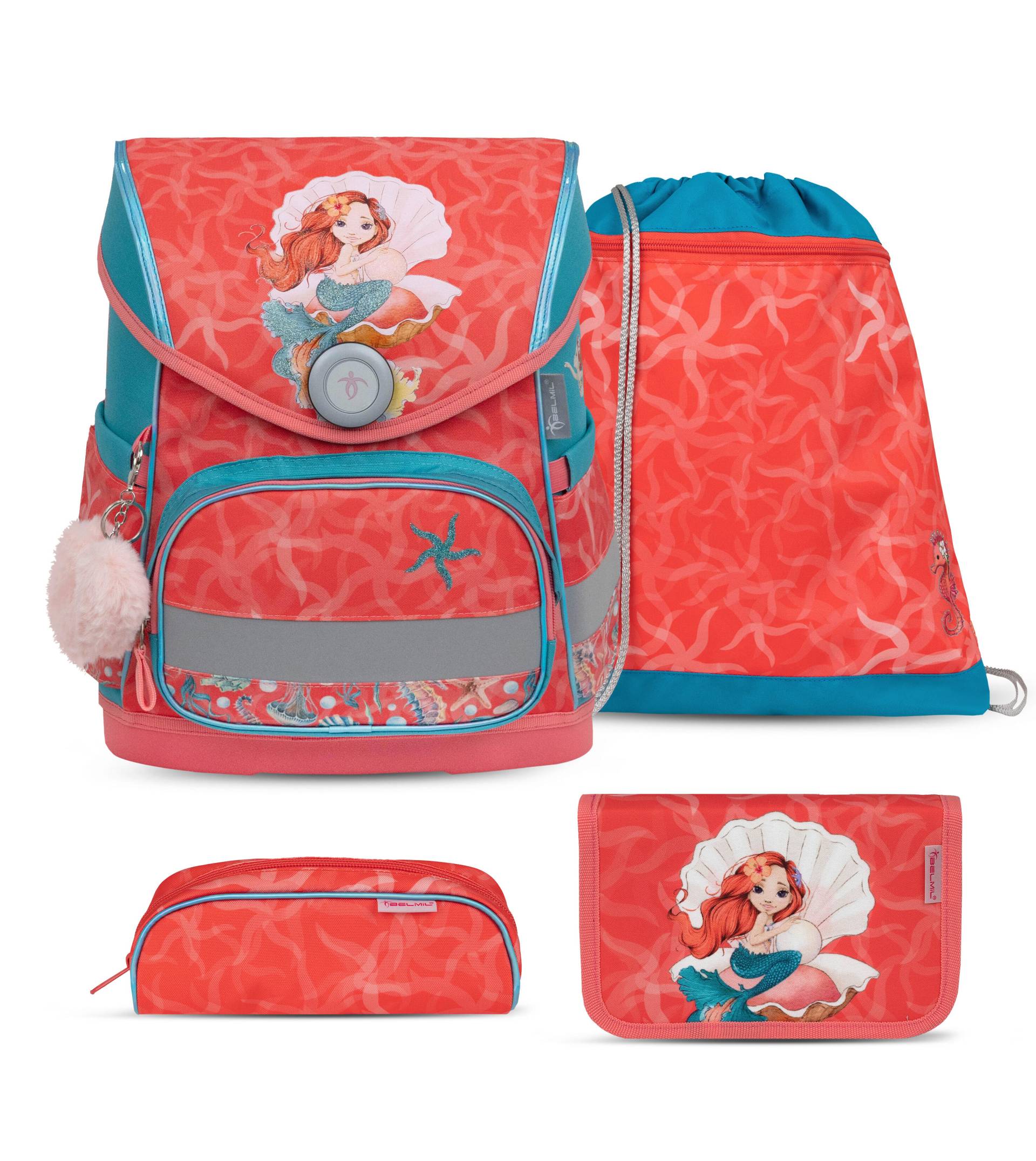 Belmil - Belmil Compact Schulranzen Set 4-teilig mit Brustgurt - Sea Queen Koffer24 von Belmil