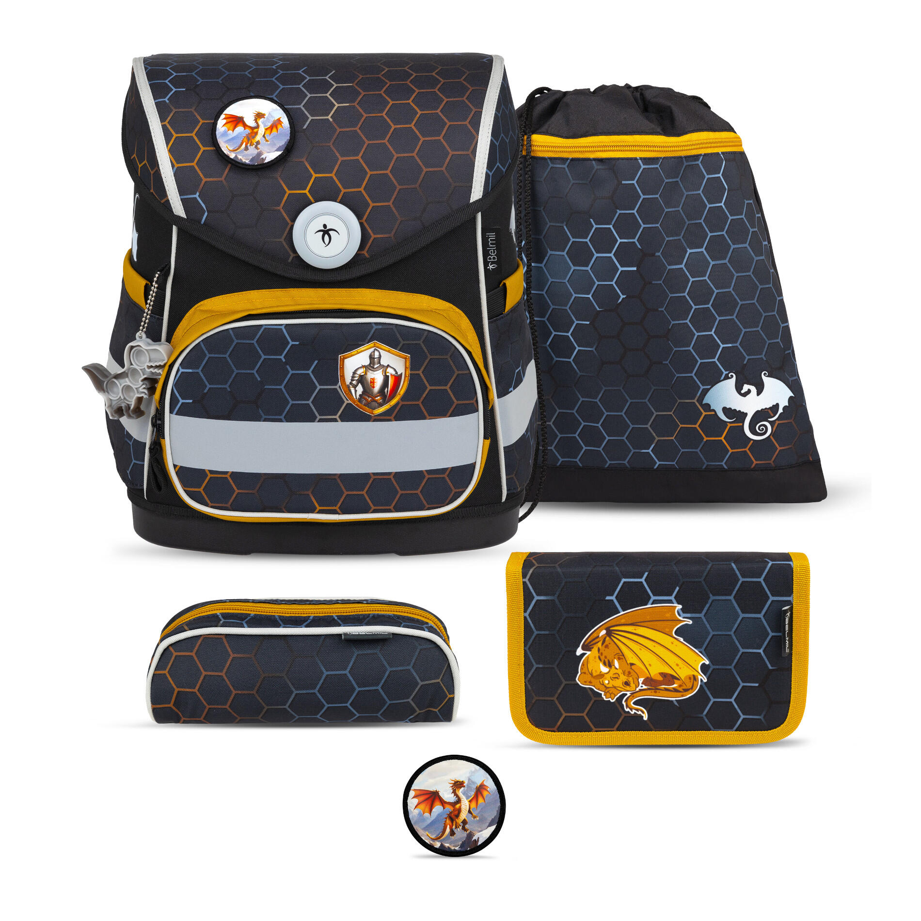 Belmil - Belmil Compact ergonomisches Schulranzenset 4tlg. - Dragon Koffer24 von Belmil