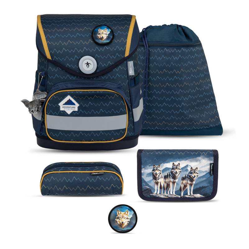 Belmil - Belmil Compact ergonomisches Schulranzenset 4tlg. - Wolves Koffer24 von Belmil