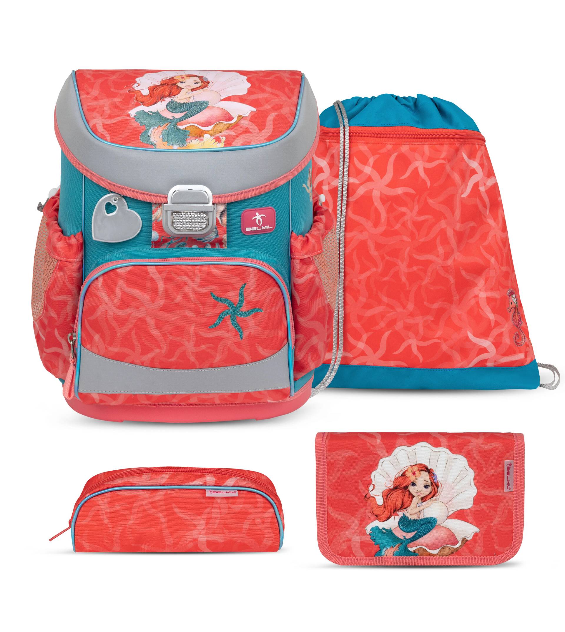 Belmil - Belmil Mini-Fit Schulranzen Set 4-teilig mit Brustgurt - Sea Queen Koffer24 von Belmil