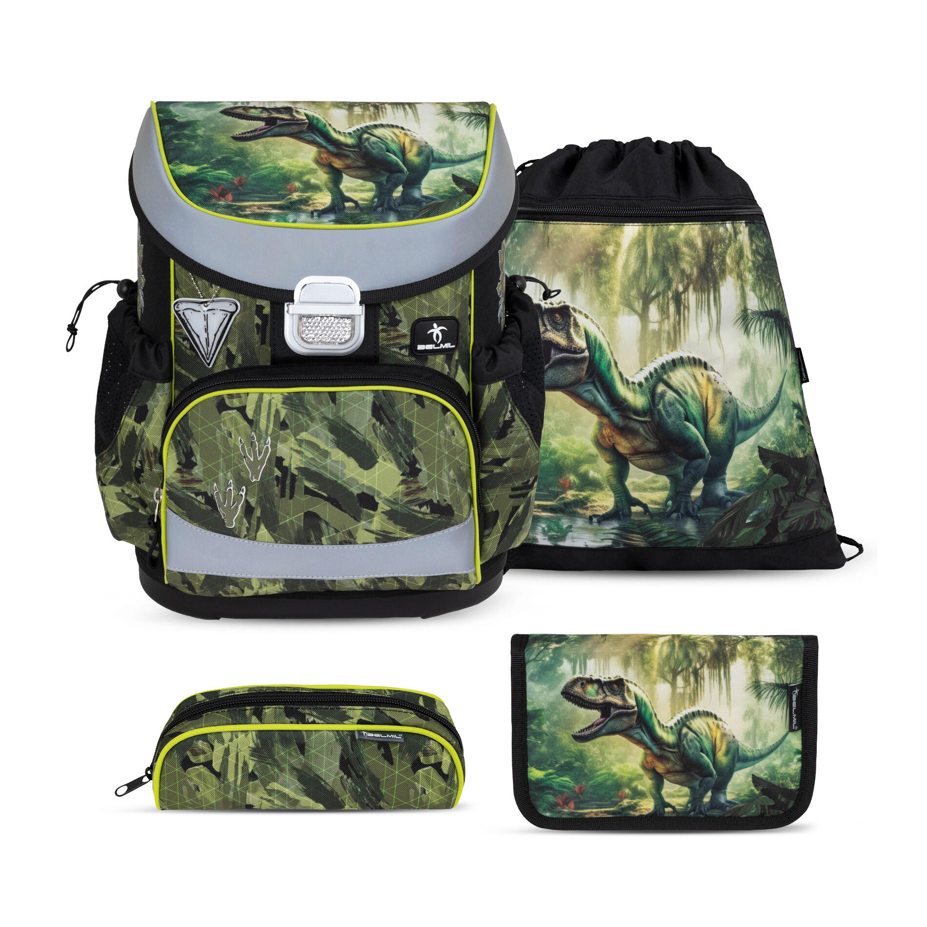 Belmil - Belmil Mini-Fit ergonomisches Schulranzenset 4tlg. - Lost World Koffer24 von Belmil