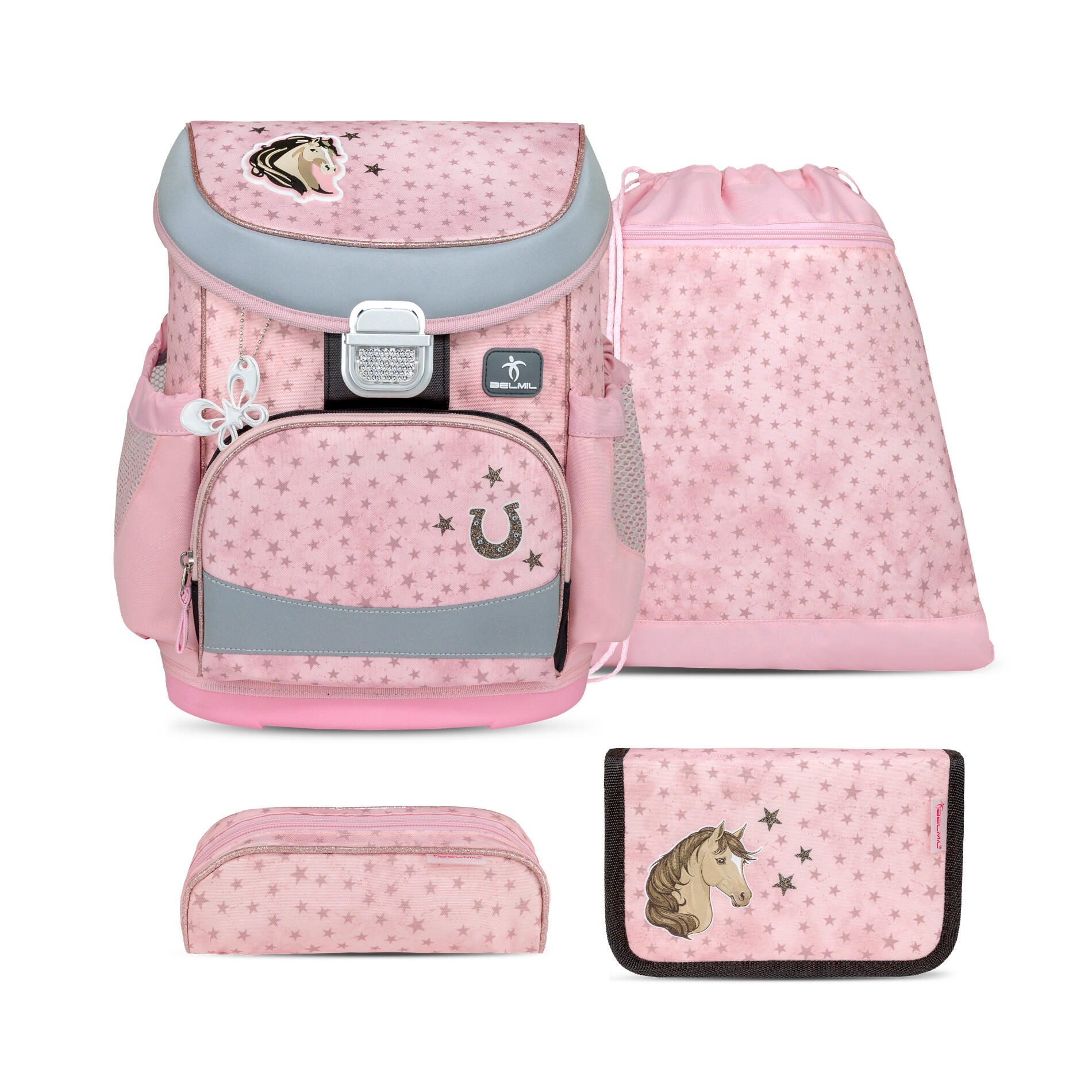 Belmil - Belmil Mini-Fit ergonomisches Schulranzenset 4tlg. - Star Horses Koffer24 von Belmil