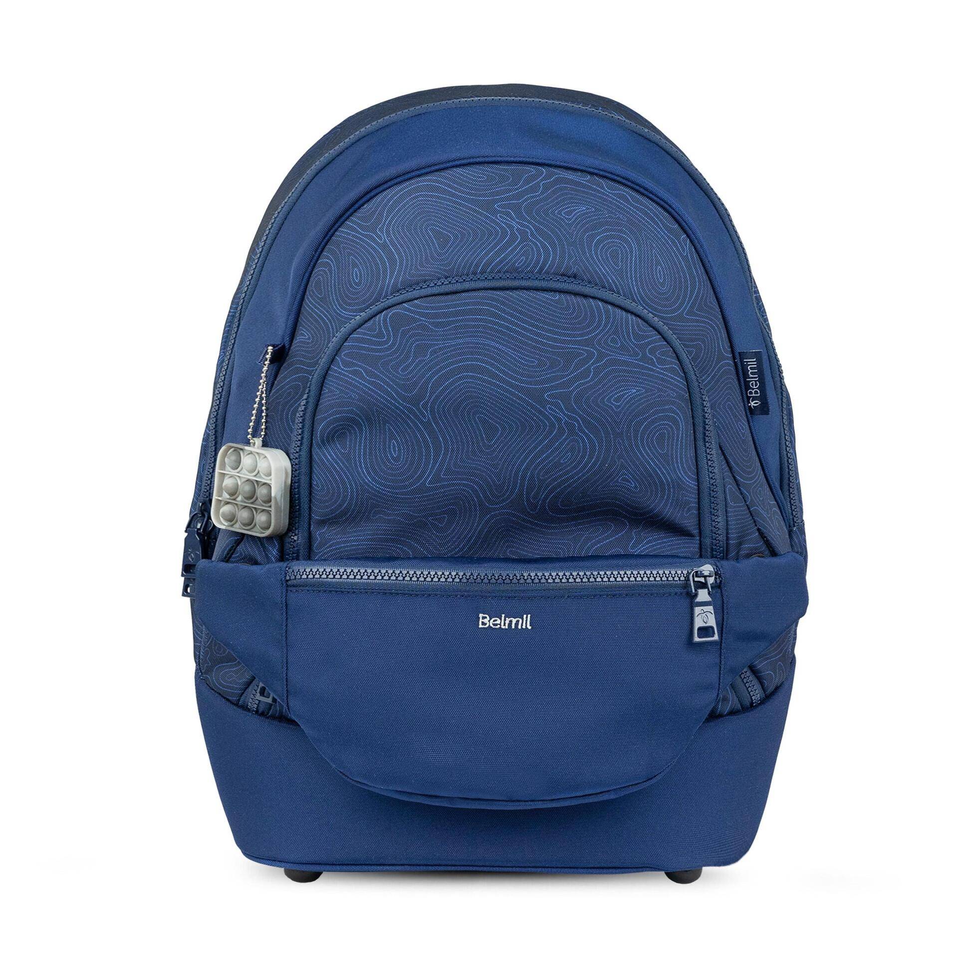 Belmil - Belmil Premium 2-IN-1 Schultasche & Gürteltasche 2-teilig - Topographic Koffer24 von Belmil