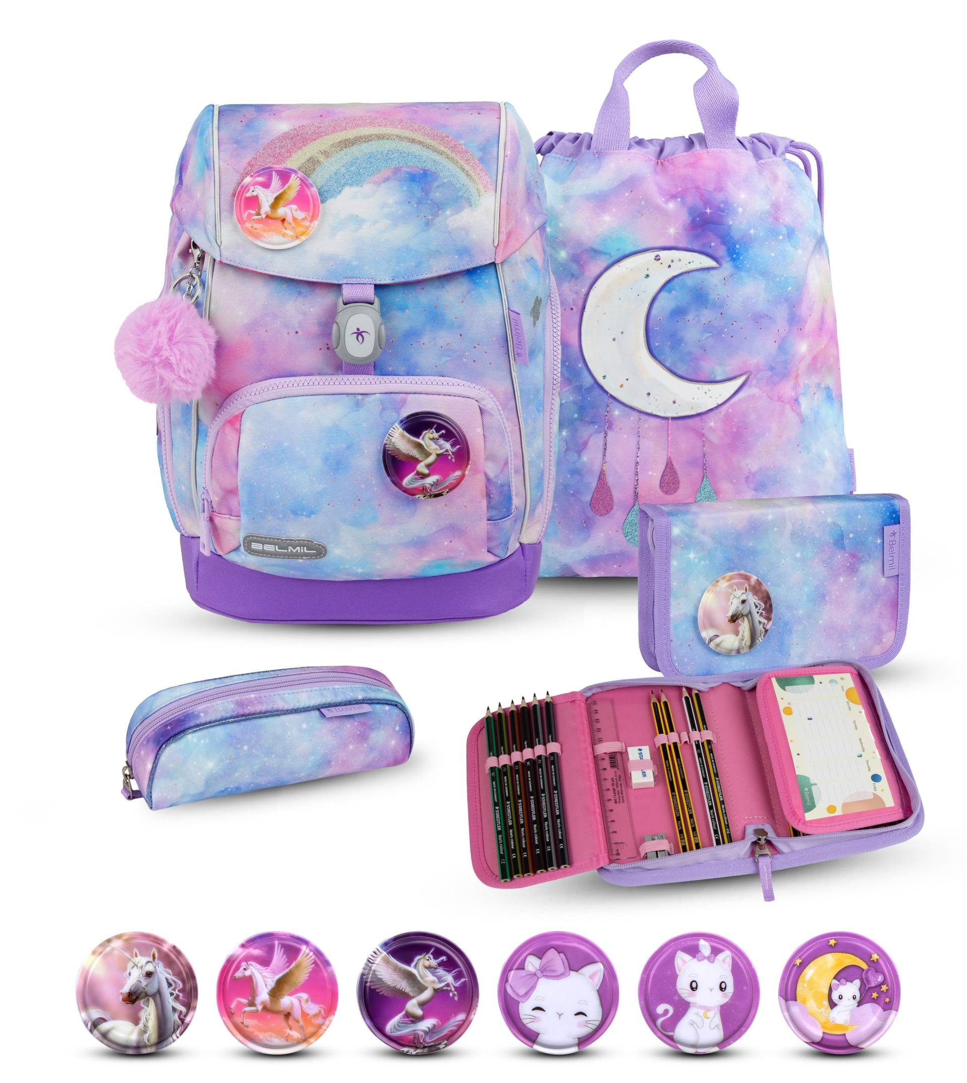 Belmil - Belmil Premium Comfy Plus Schulra﻿nzen-Set 5-tlg - Moonlight Koffer24 von Belmil