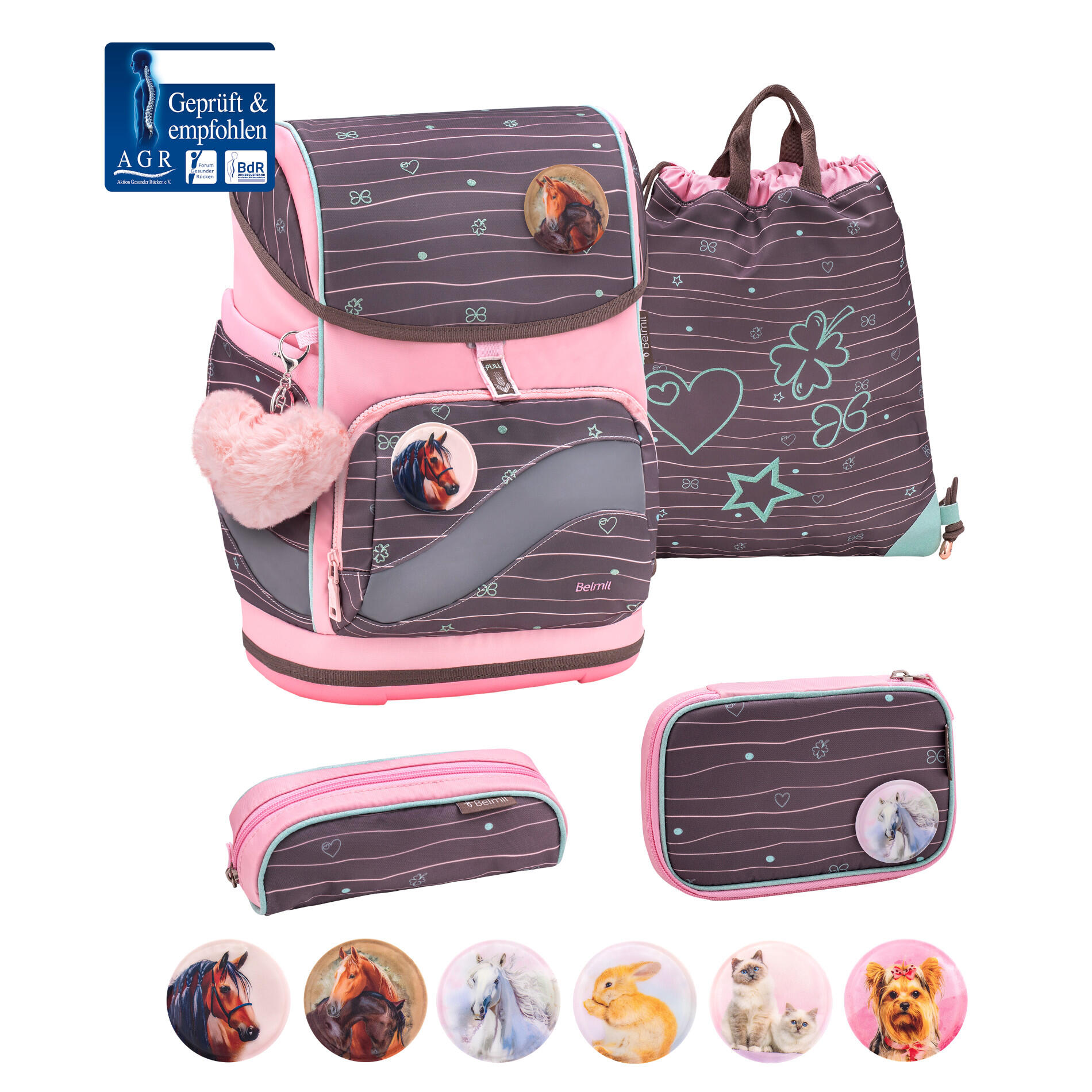 Belmil - Belmil Premium Smarty Plus Mint Schulra﻿nzen-Set 5-tlg Koffer24 von Belmil