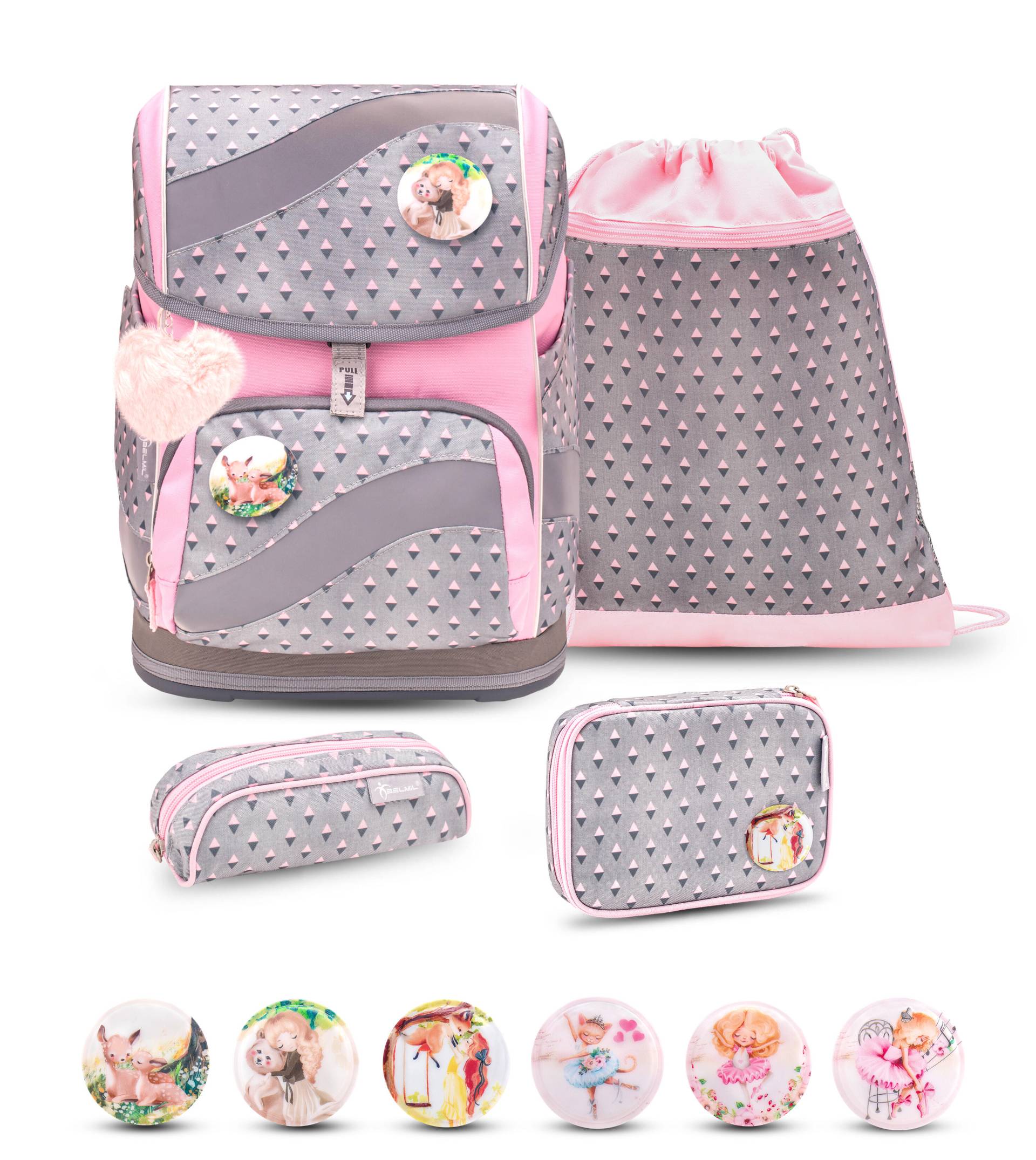 Belmil - Belmil Smarty Schulranzen Set 5-teilig mit 6 Patches - Favourite Pet 2 Koffer24 von Belmil
