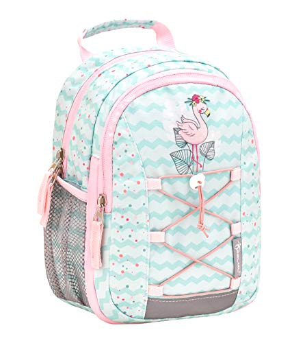 Belmil Kinderrucksack Mädchen für 1-3 Jährige - Super Leichte 260 g/Kindergarten/Krippenrucksack Kindergartentasche Kindertasche/Flamingo/Pink Rosa Türkis (305-9 Little Flamingo) von Belmil