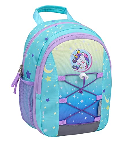 Belmil Kinderrucksack Mädchen für 1-3 Jährige - Super Leichte 290 g/Kindergarten/Krippenrucksack Kindergartentasche Kindertasche/Einhorn/Hellblau (305-9 Cute Unicorn) von Belmil