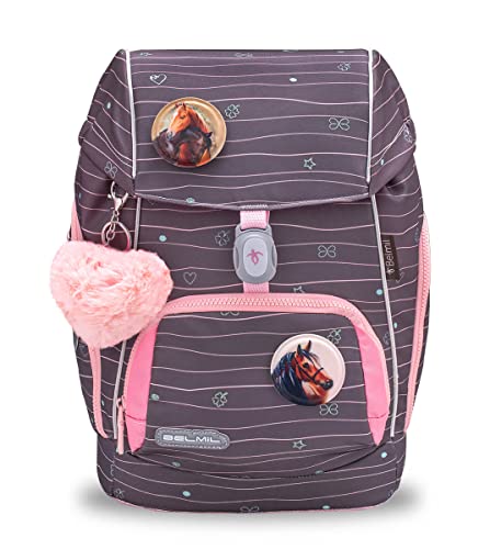 Belmil Premium Comfy Plus ergonomisches Schulranzen für kleine Kinder/Erstklässler - mit Patch Set 6 Stück, AGR, Brustgurt, Hüftgurt, Magnetverschluss 405-73/P (Mint) von Belmil