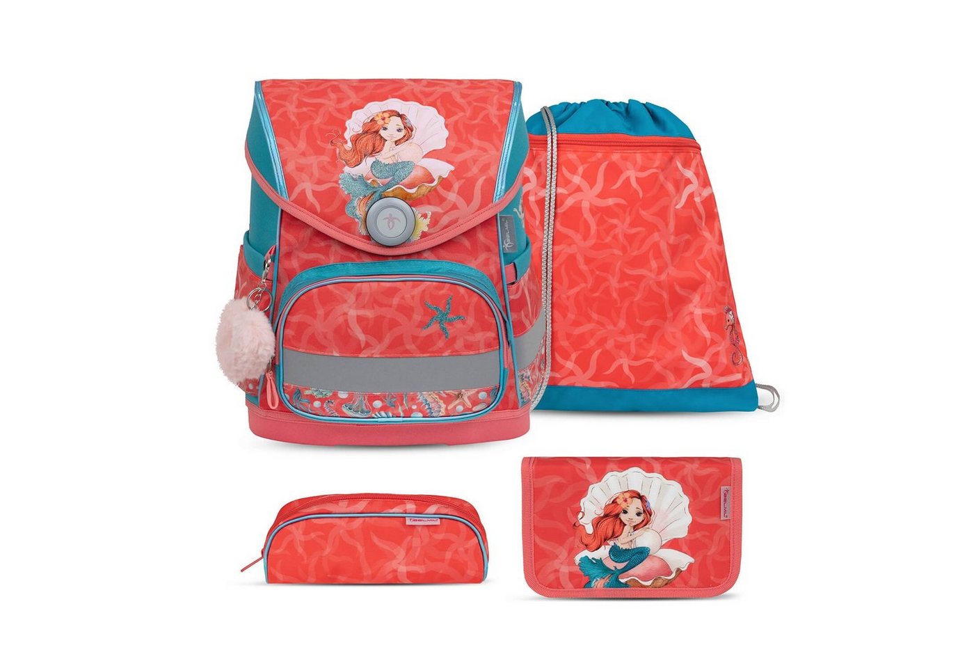 Belmil Rucksack Rucksack Compact ergonomisches Schulranzen-Set 4-teilig Sea Queen"" von Belmil