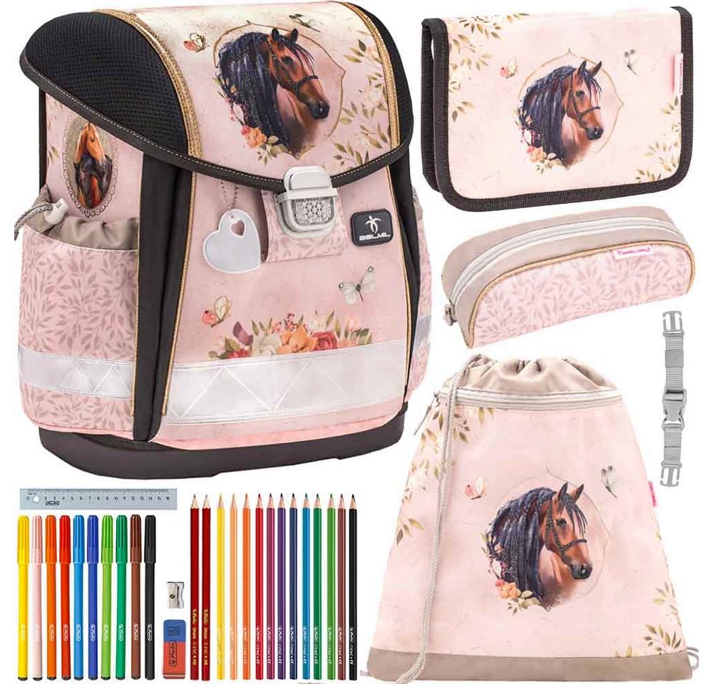 Belmil Schulranzen Belmil Schulranzen Set Classy Horse Chestnut 5-teilig Belmil Schulranzen Belmil Schulranzen Set Classy Horse Chestnut 5-teilig von Belmil