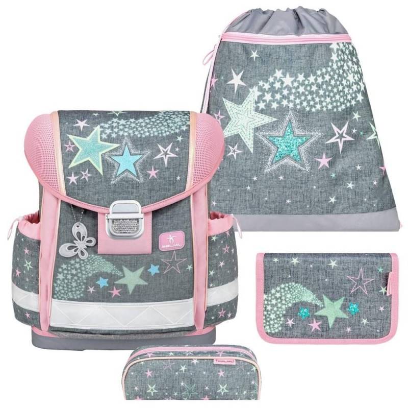 Belmil Schulranzen "Classy 2024" (inkl. Regenhaube), Sterne, 4tlg.,1. Klasse, Grundschule, Einschulung, Mädchen von Belmil