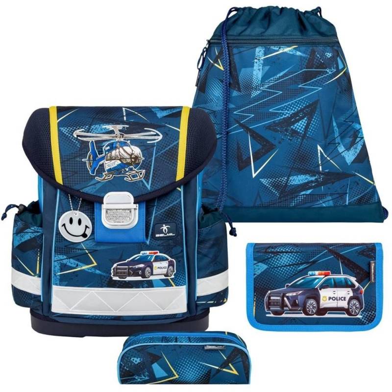 Belmil Schulranzen "Classy" 2026 Set 1. Klasse neue Designs, Polizei, 4tlg.,1. Klasse, Grundschule, Einschulung, Jungen von Belmil