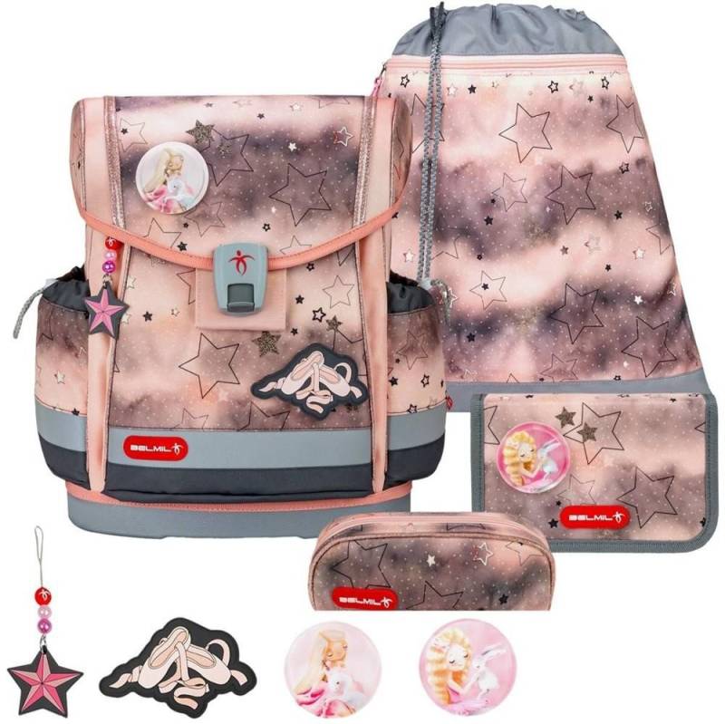 Belmil Schulranzen "Classy Plus" 2025 mit Magnetverschluss, 4tlg. Set ab 1. Klasse, Grundschule, für Mädchen von Belmil