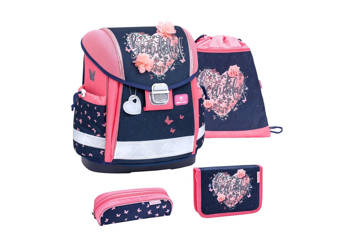 Belmil Schulranzen Classy ergonomisches Schulranzen-Set 4-teilig von Belmil