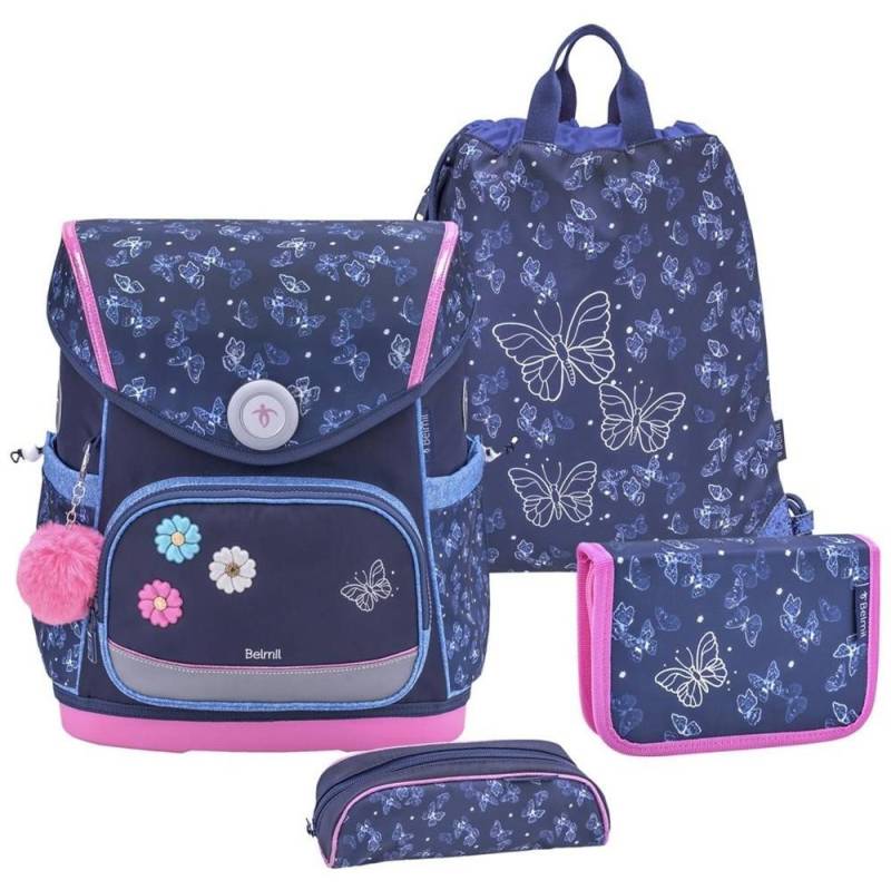 Belmil Schulranzen "Compact Plus" 2025 Premium Version, 4tlg. gefüllt, Set ab 1. Klasse, Grundschule, Einschulung, für Mädchen von Belmil