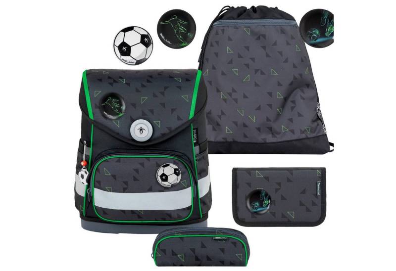 Belmil Schulranzen "Compact mit Patch" 2026 mit Magnetschloss 1. Klasse neue Designs (4-tlg), 19 Liter Volumen, Einschulung, Grundschule, für Mädchen von Belmil