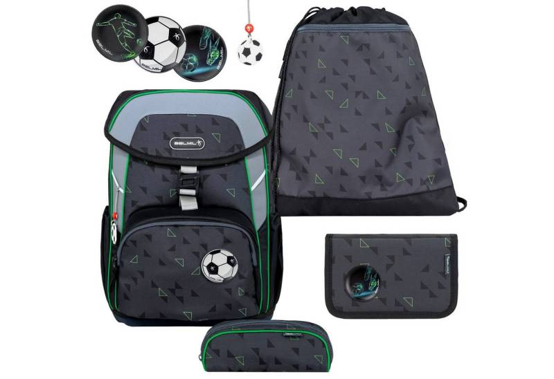 Belmil Schulranzen "Maxi" 2026 Set 1. Klasse, 22 Liter Volumen, Fußball, 4tlg.,1. Klasse, Grundschule, Einschulung, Jungen von Belmil